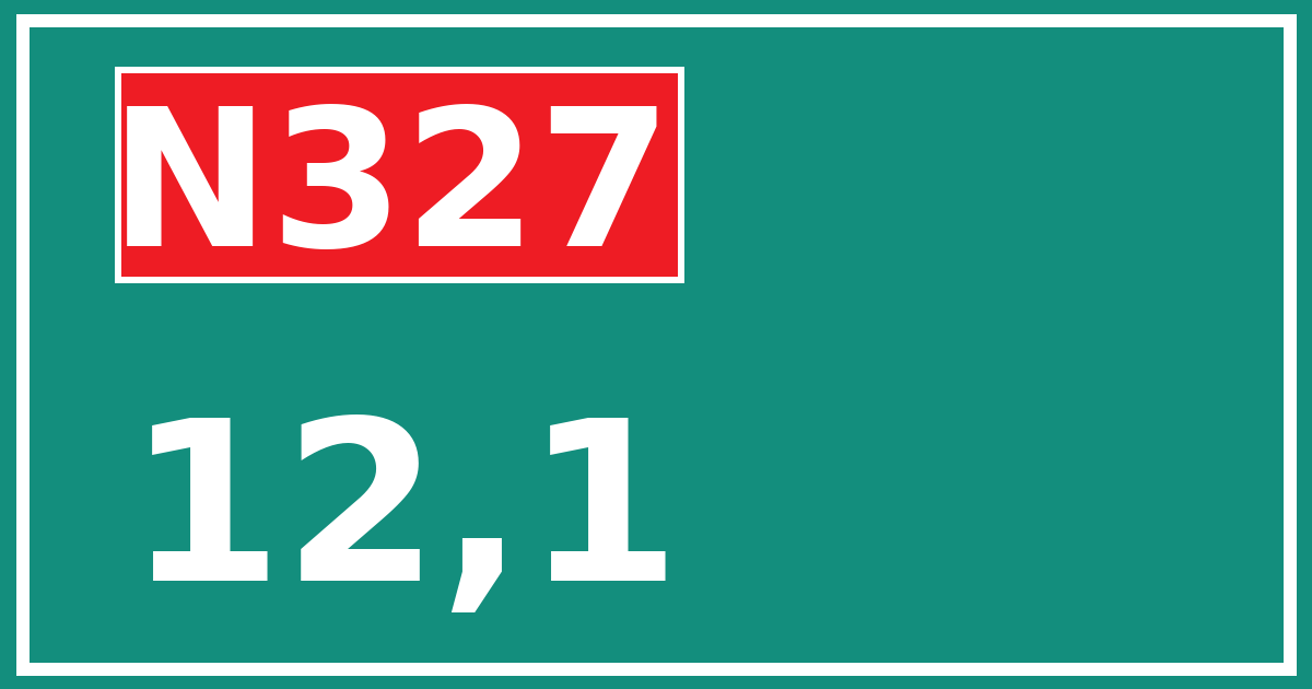 Hectometerbord N327 12,1