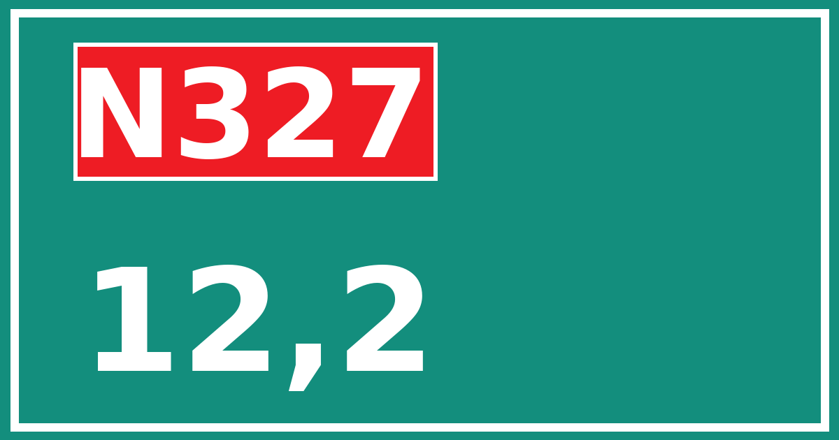 Hectometerbord N327 12,2