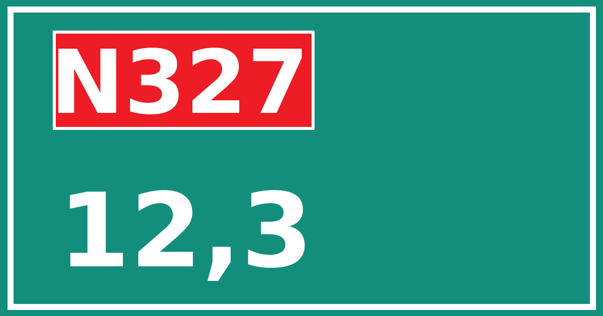 Hectometerbord N327 12,3