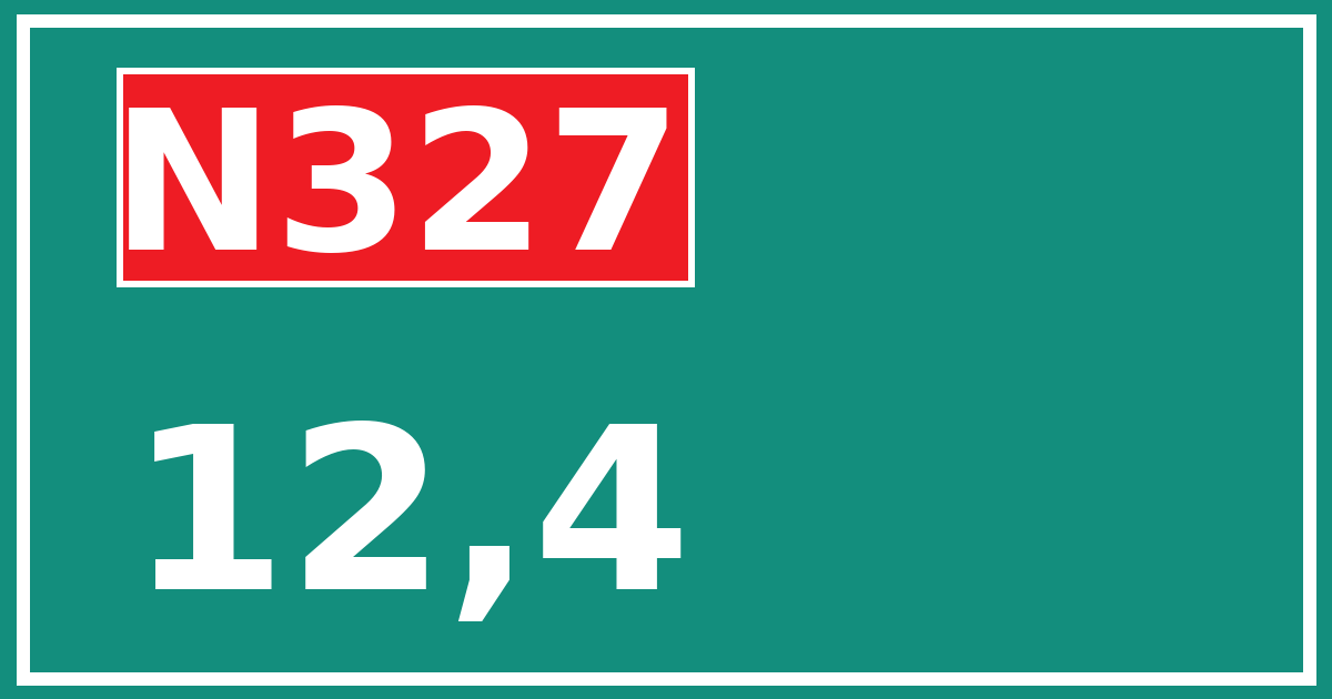 Hectometerbord N327 12,4