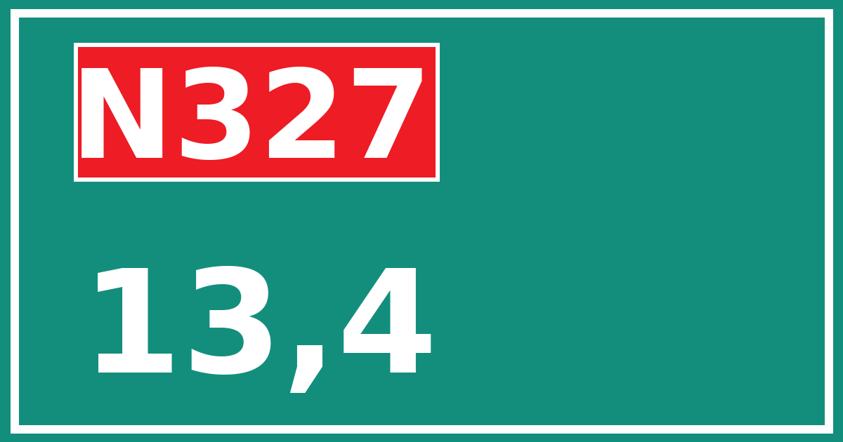 Hectometerbord N327 13,4