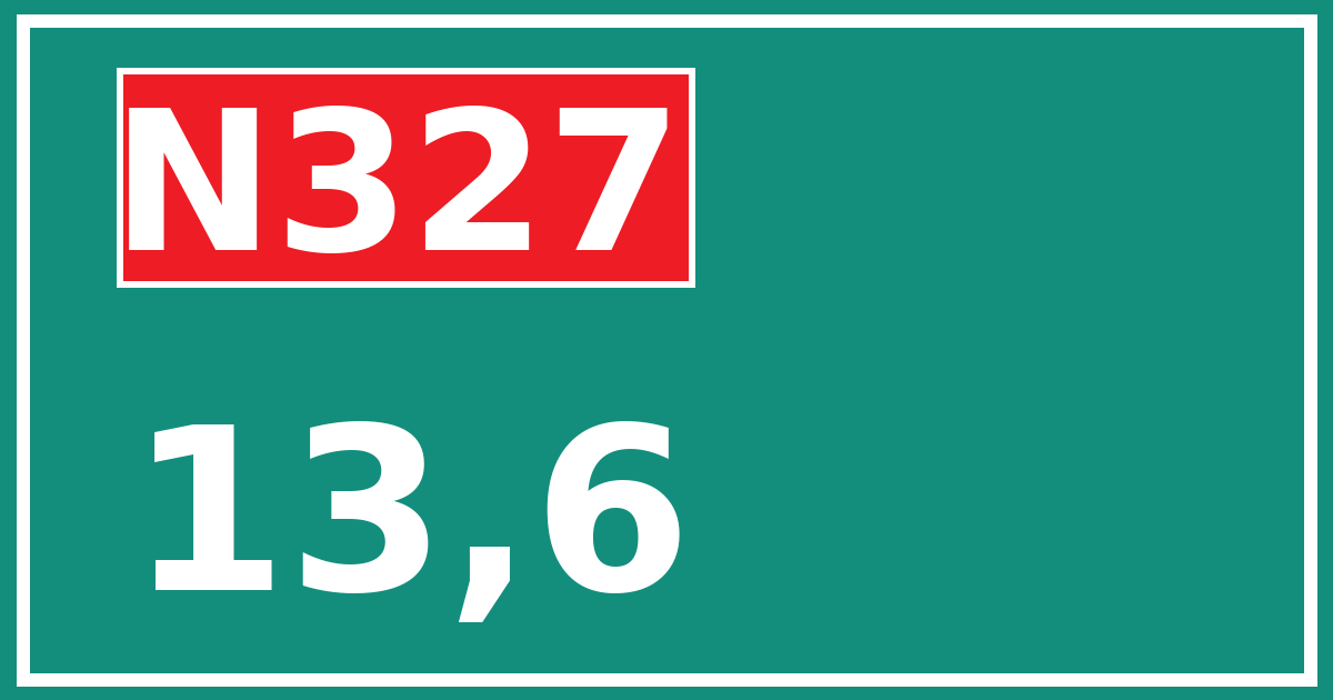 Hectometerbord N327 13,6