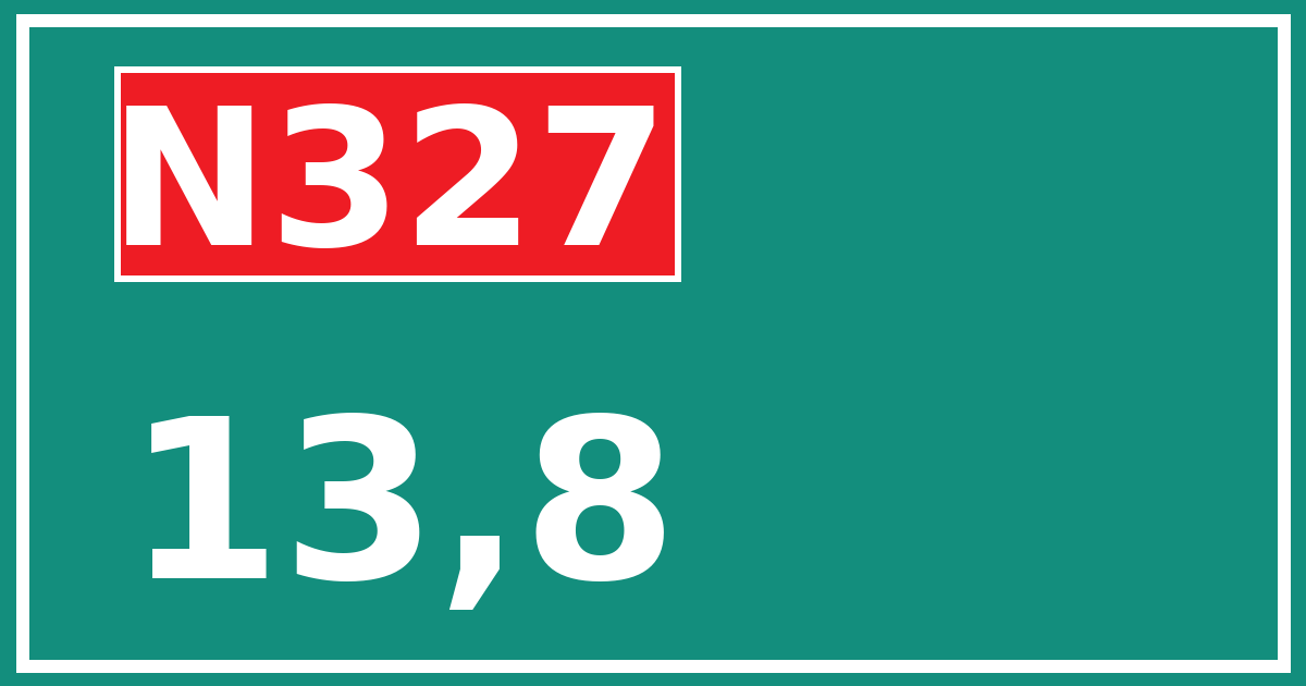 Hectometerbord N327 13,8