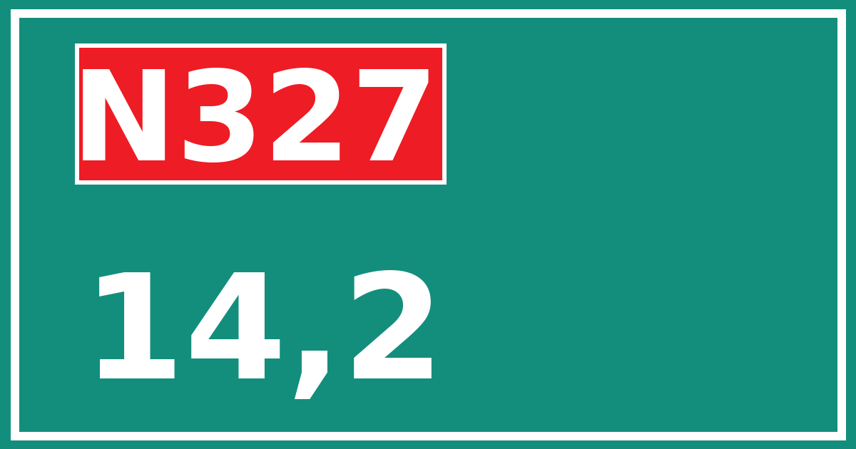 Hectometerbord N327 14,2