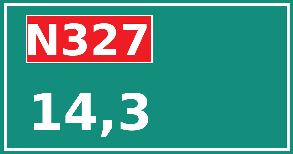 Hectometerbord N327 14,3