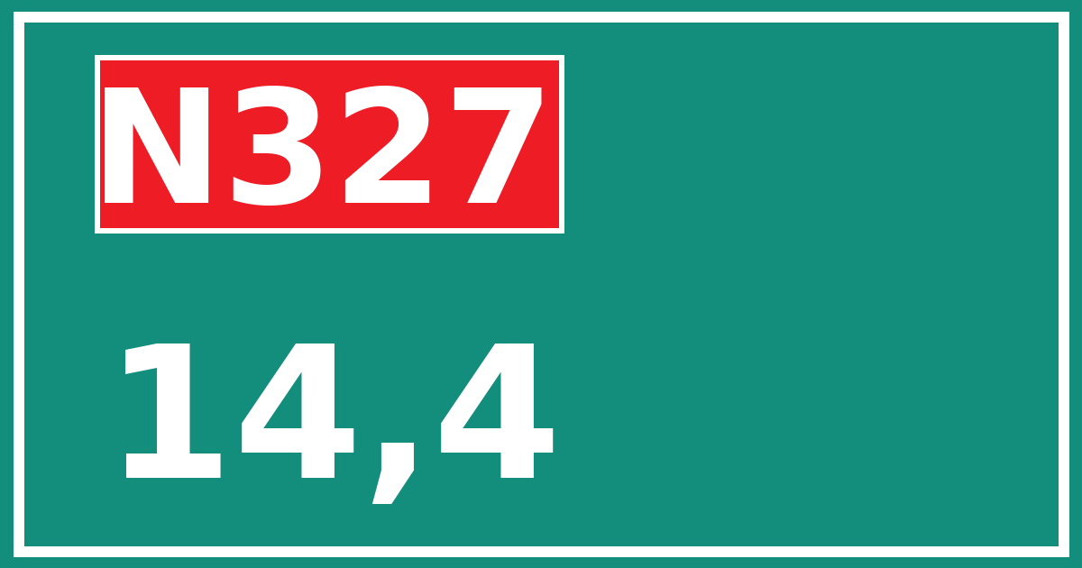 Hectometerbord N327 14,4
