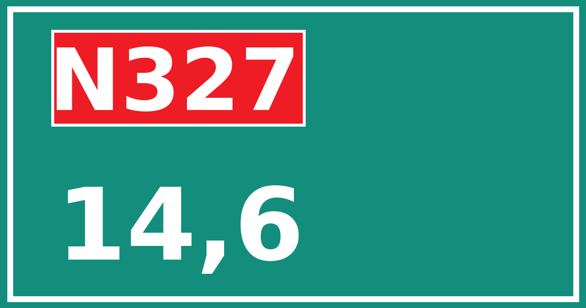 Hectometerbord N327 14,6