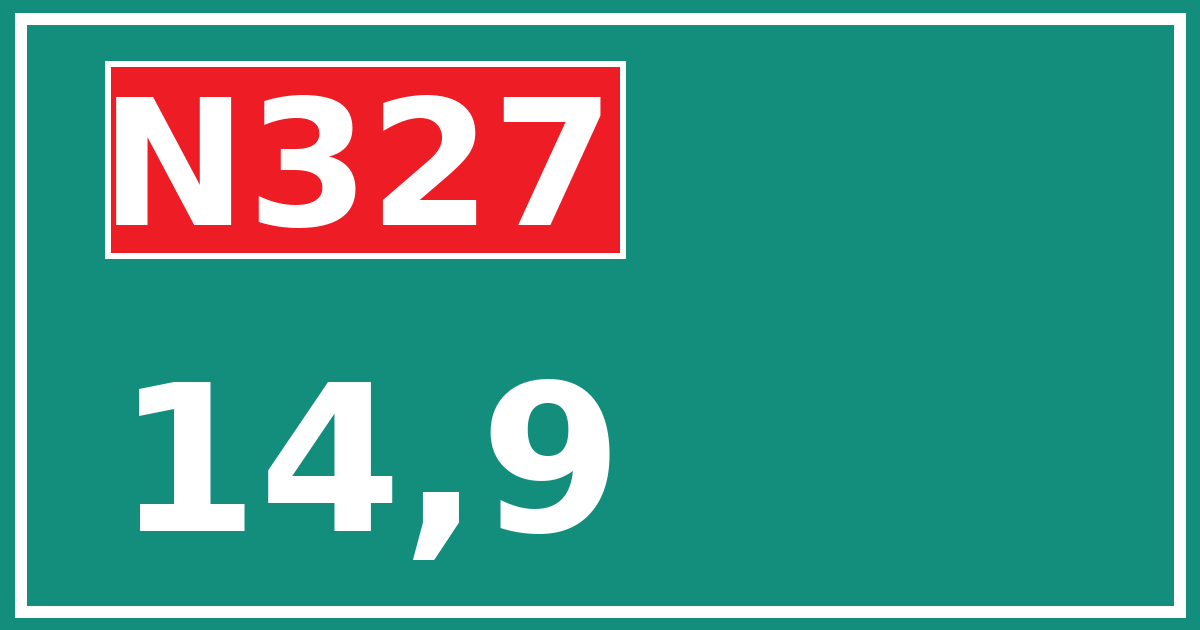 Hectometerbord N327 14,9