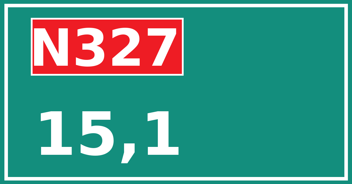 Hectometerbord N327 15,1