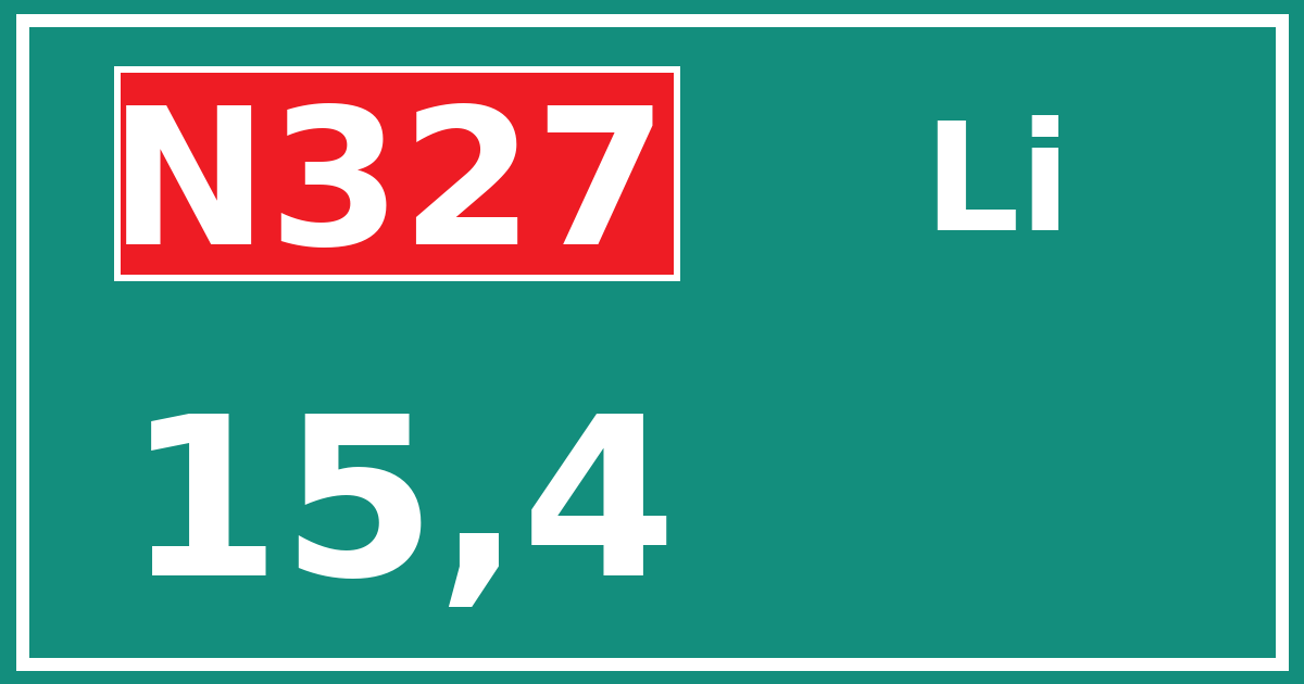 Hectometerbord N327 15,4 zijde Li