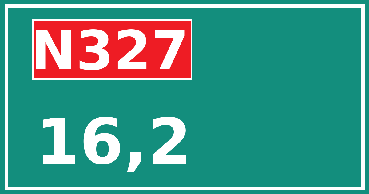Hectometerbord N327 16,2