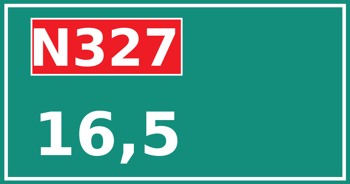 Hectometerbord N327 16,5