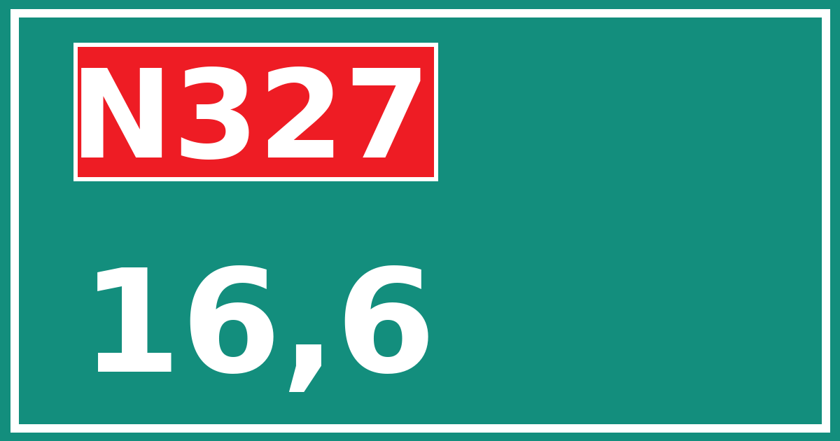 Hectometerbord N327 16,6
