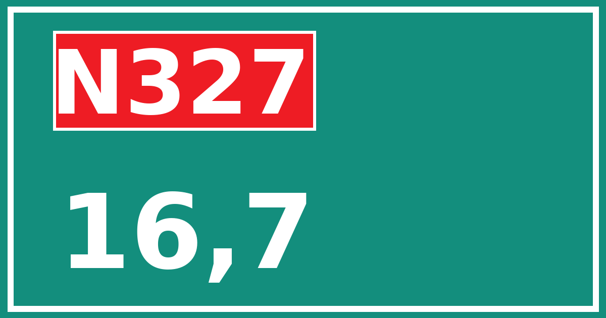 Hectometerbord N327 16,7