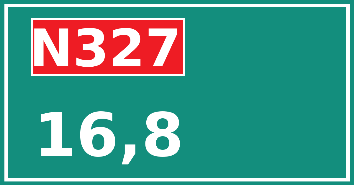 Hectometerbord N327 16,8