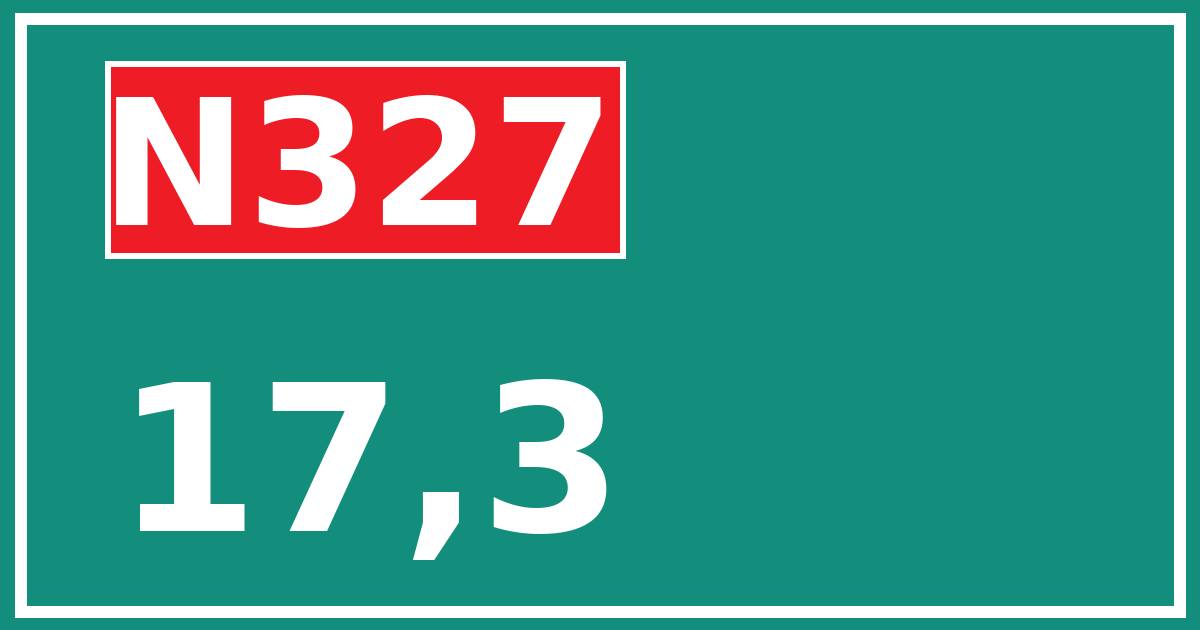 Hectometerbord N327 17,3