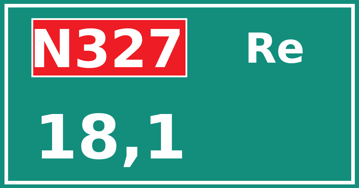 Hectometerbord N327 18,1 zijde Re