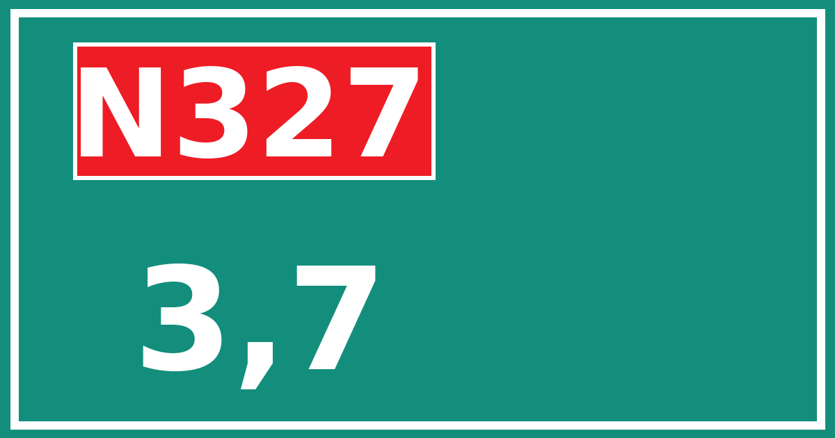 Hectometerbord N327 3,7