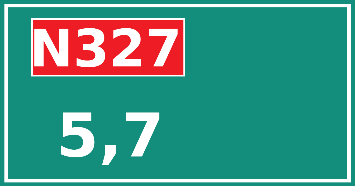 Hectometerbord N327 5,7