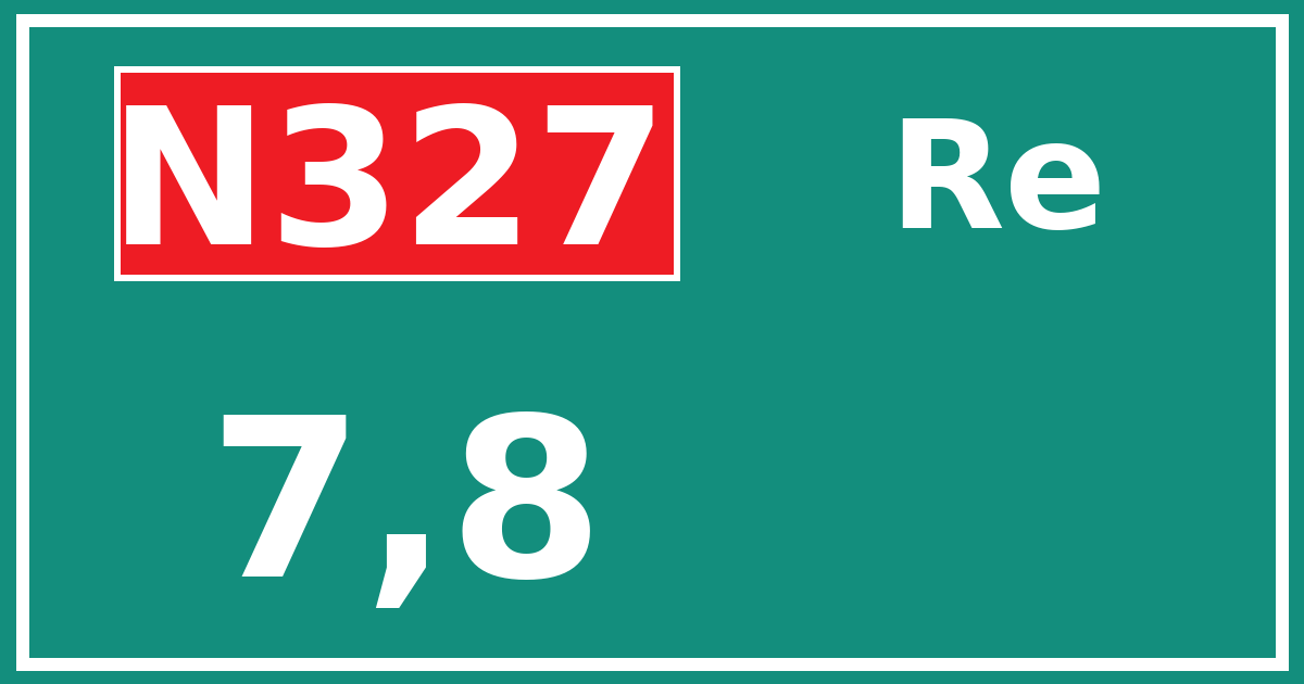 Hectometerbord N327 7,8 zijde Re