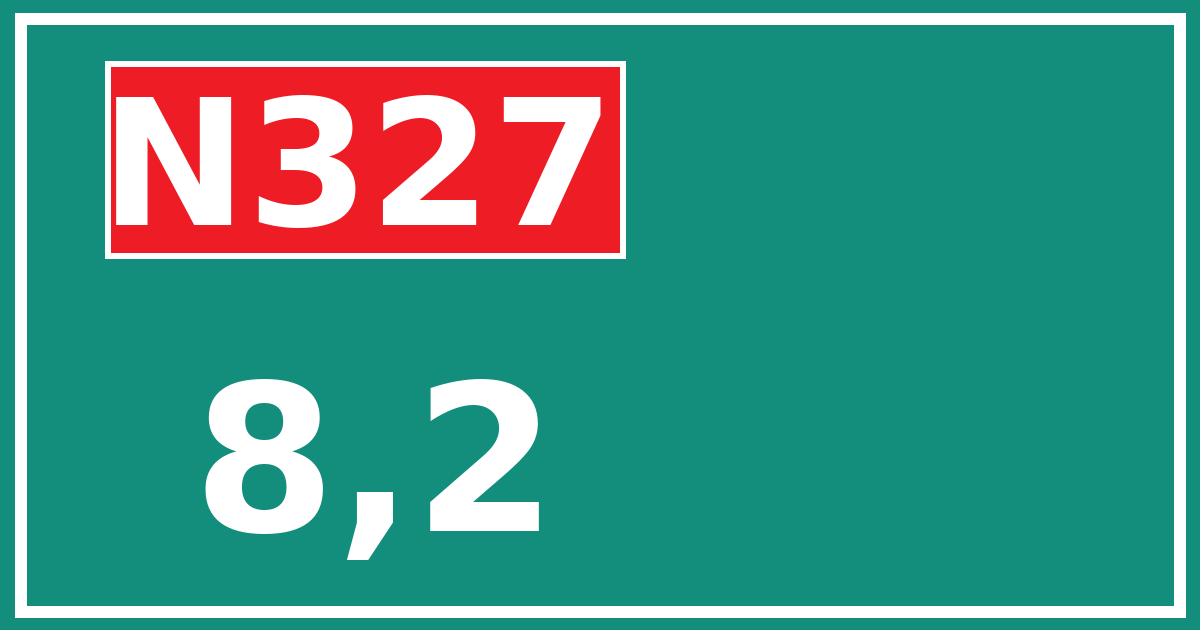 Hectometerbord N327 8,2