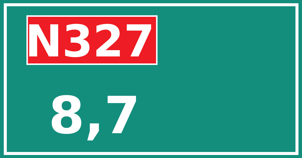 Hectometerbord N327 8,7
