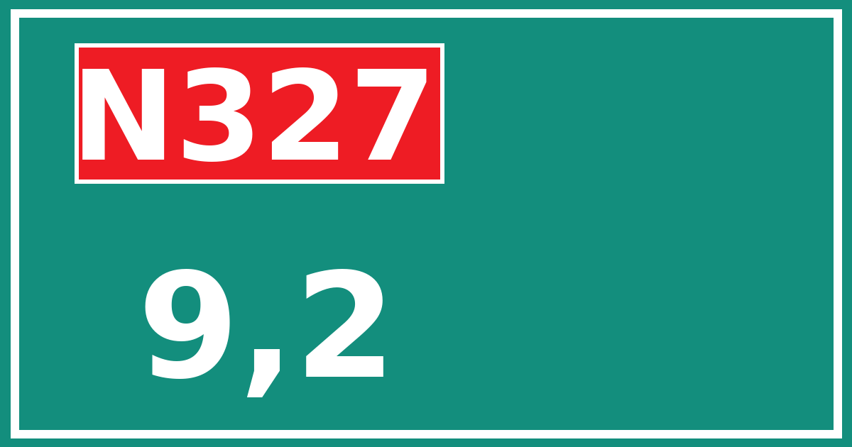 Hectometerbord N327 9,2