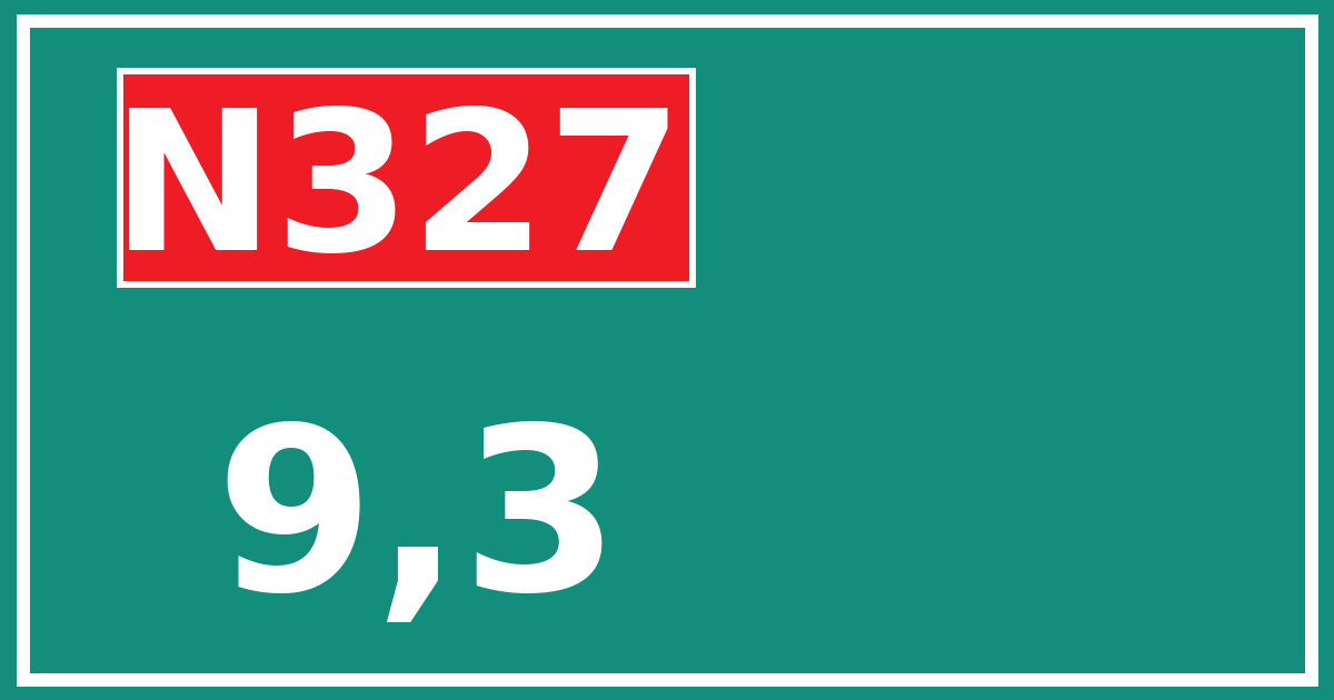 Hectometerbord N327 9,3