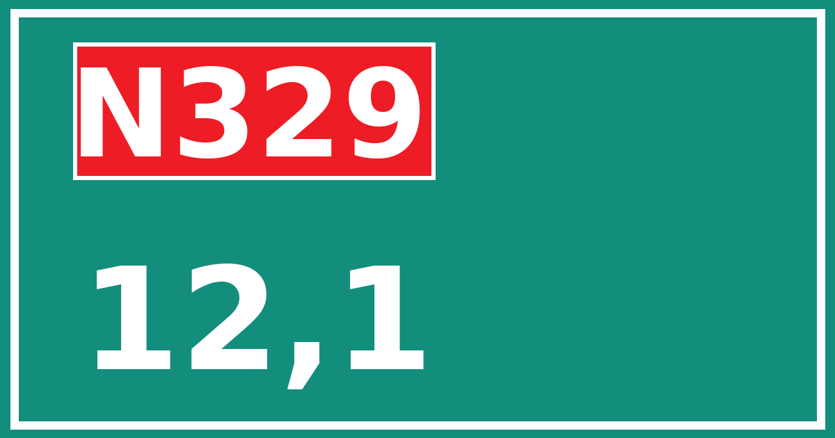 Hectometerbord N329 12,1