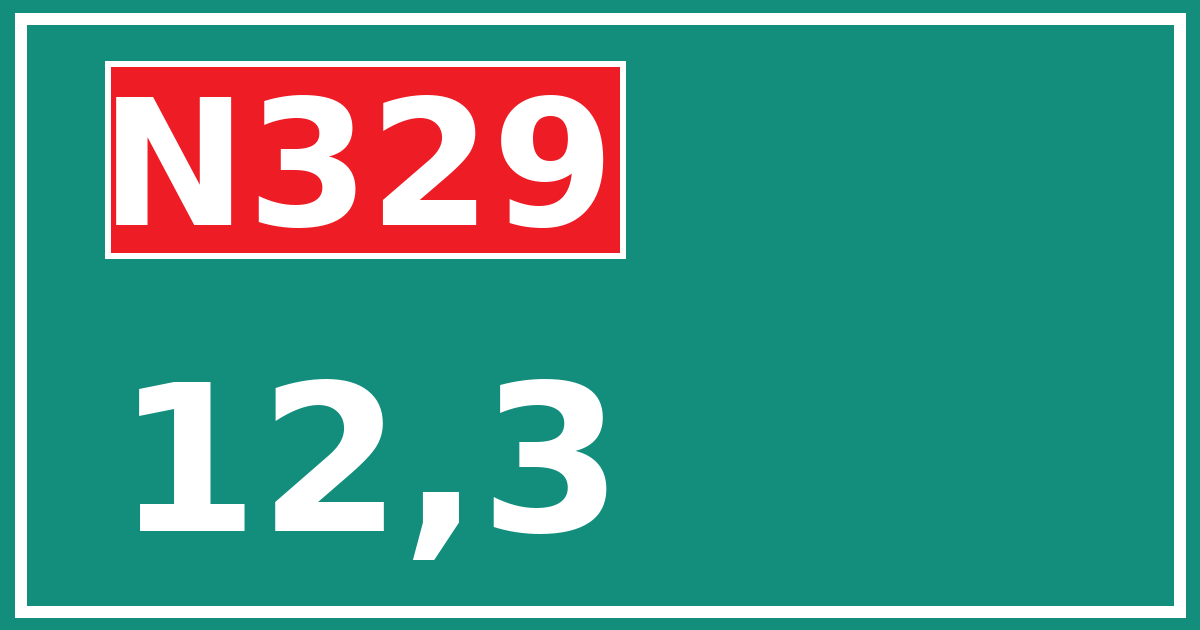Hectometerbord N329 12,3