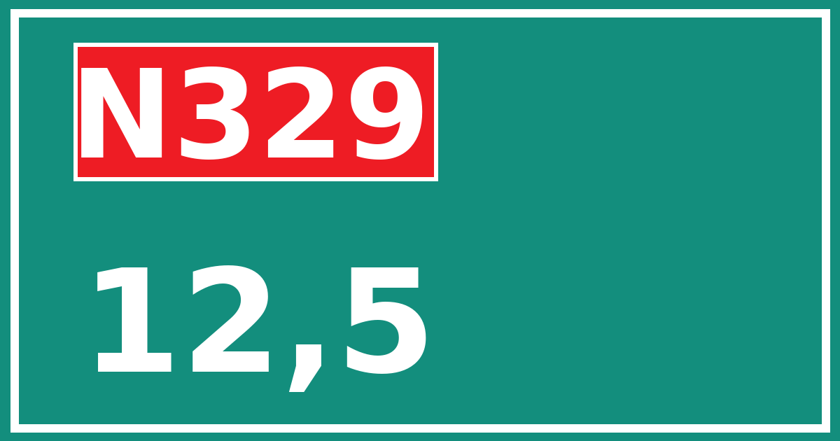 Hectometerbord N329 12,5