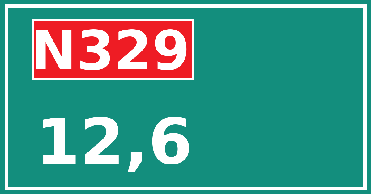 Hectometerbord N329 12,6