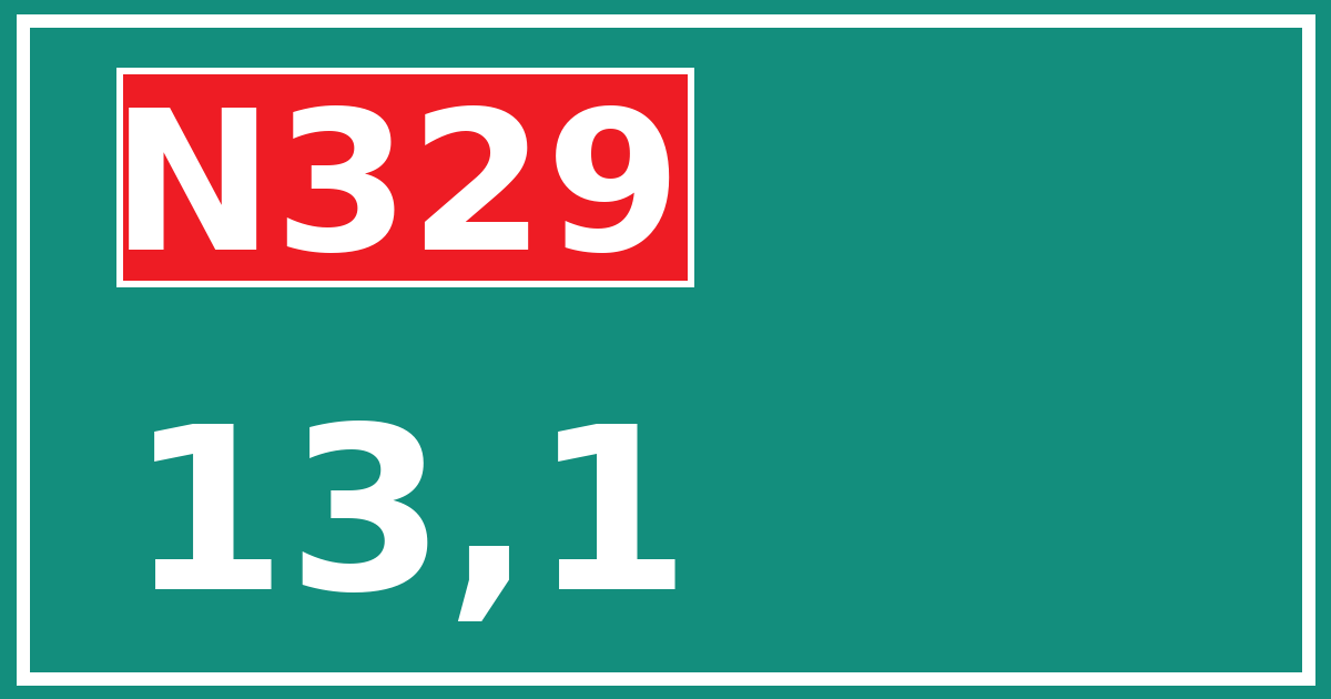 Hectometerbord N329 13,1