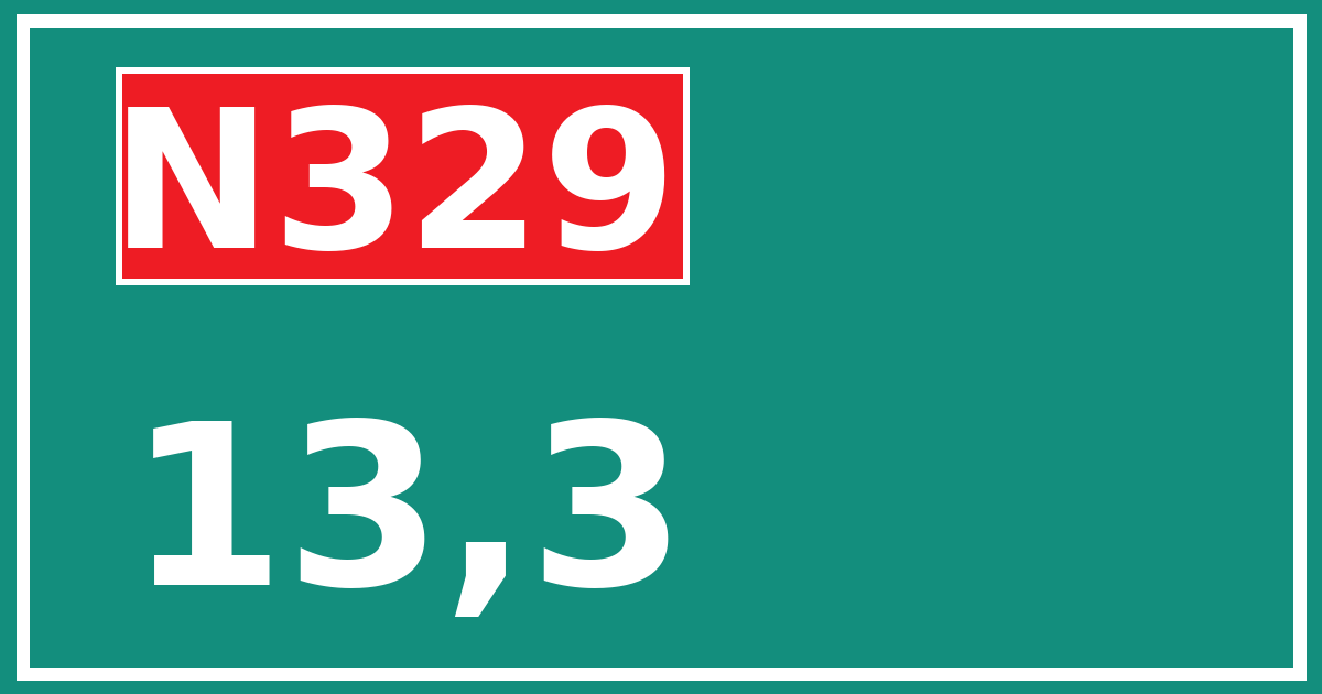 Hectometerbord N329 13,3
