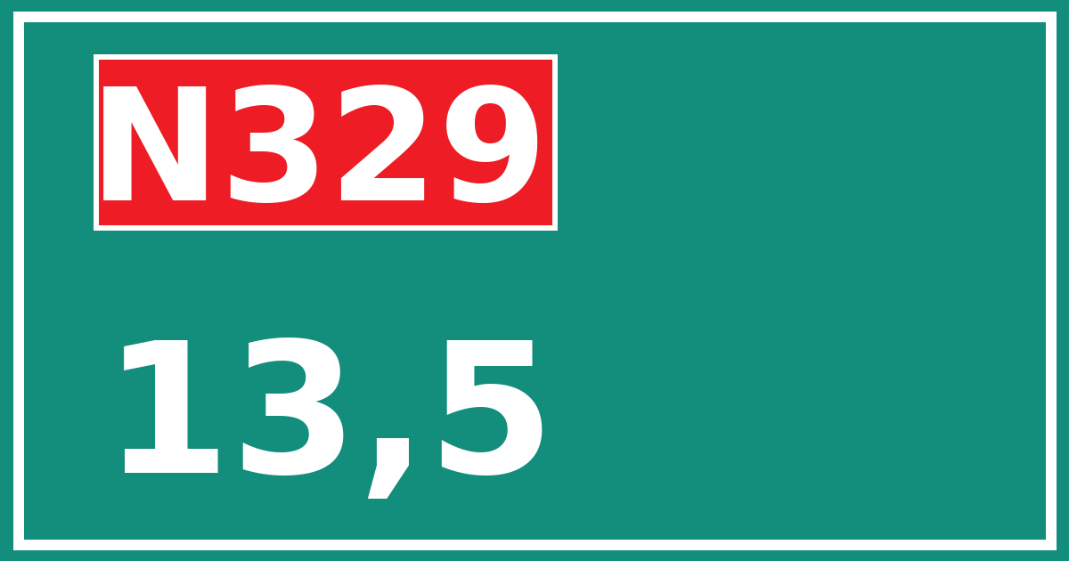Hectometerbord N329 13,5