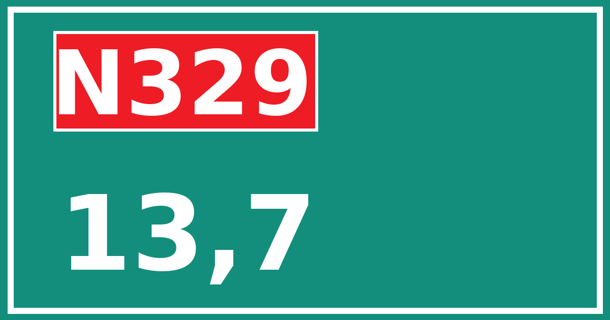 Hectometerbord N329 13,7