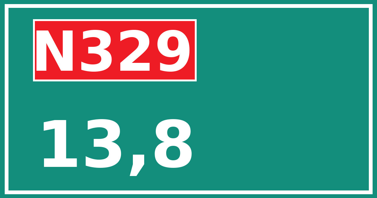 Hectometerbord N329 13,8