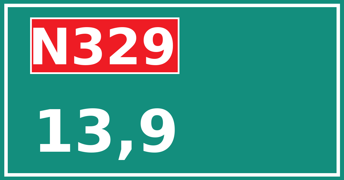 Hectometerbord N329 13,9