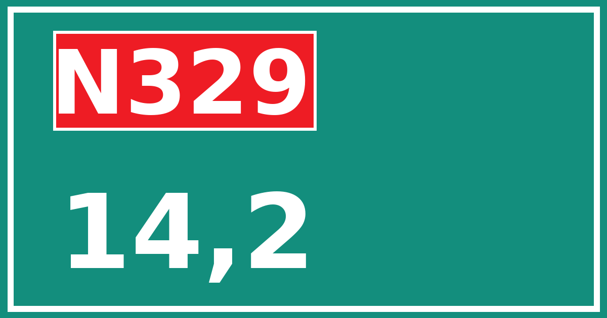 Hectometerbord N329 14,2