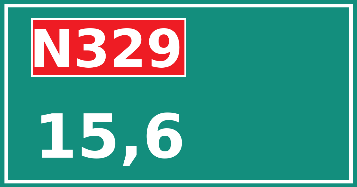 Hectometerbord N329 15,6