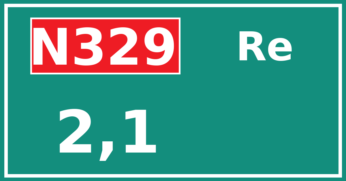 Hectometerbord N329 2,1 zijde Re