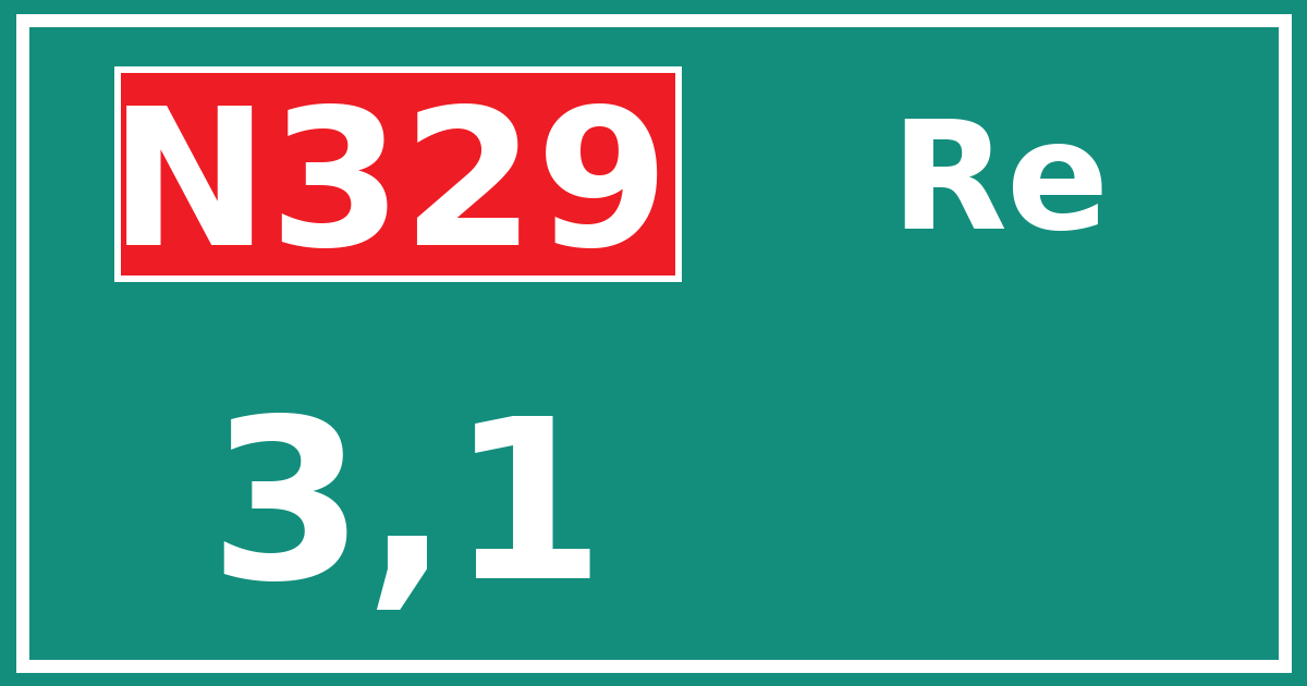 Hectometerbord N329 3,1 zijde Re