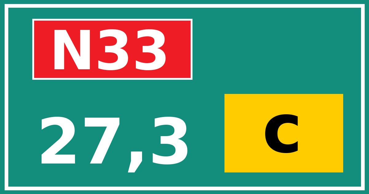 Hectometerbord N33 27,3 letter c