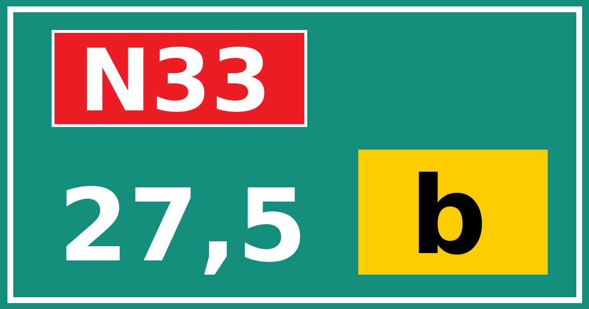 Hectometerbord N33 27,5 letter b