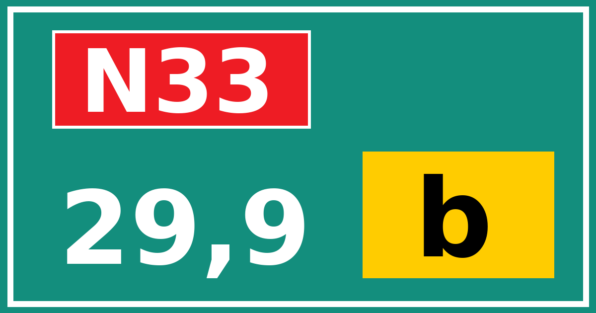 Hectometerbord N33 29,9 letter b