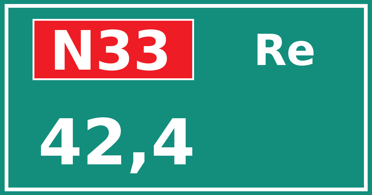 Hectometerbord N33 42,4 zijde Re