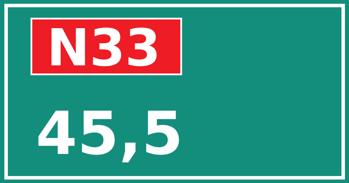 Hectometerbord N33 45,5
