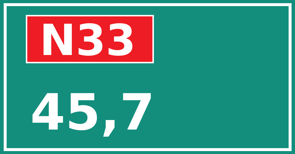 Hectometerbord N33 45,7