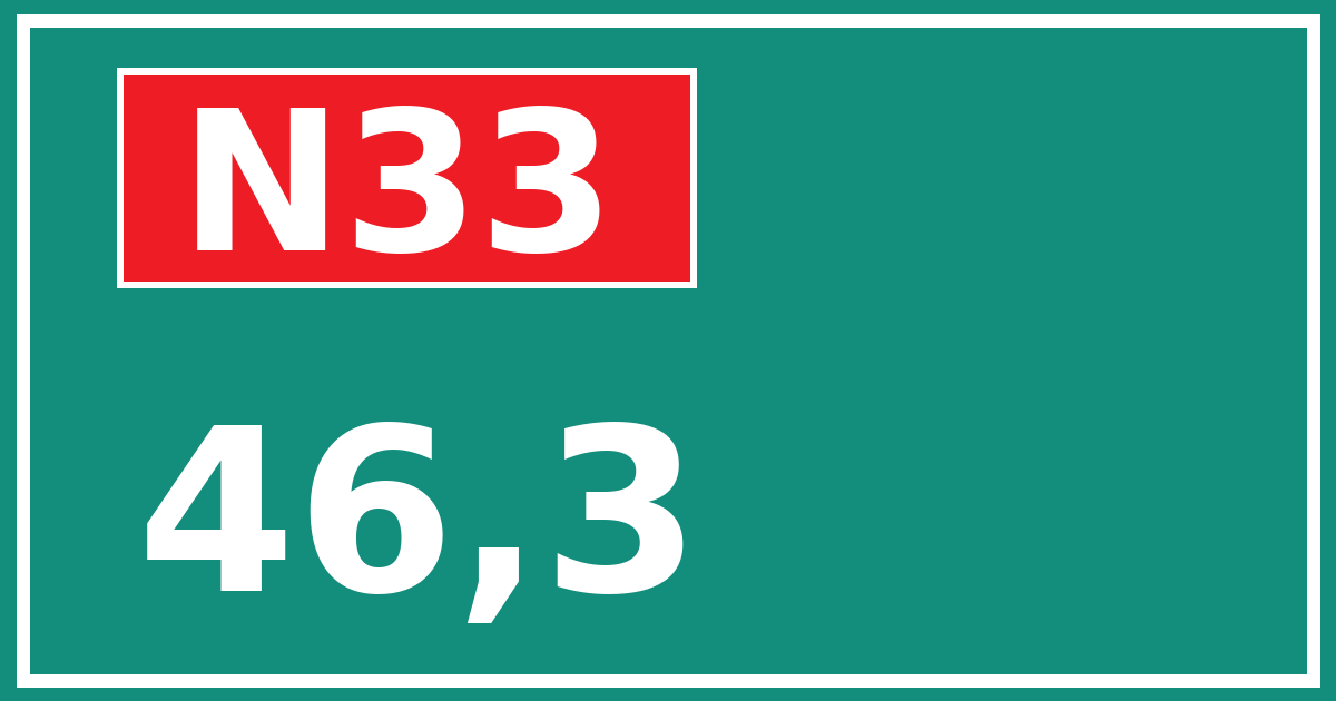 Hectometerbord N33 46,3