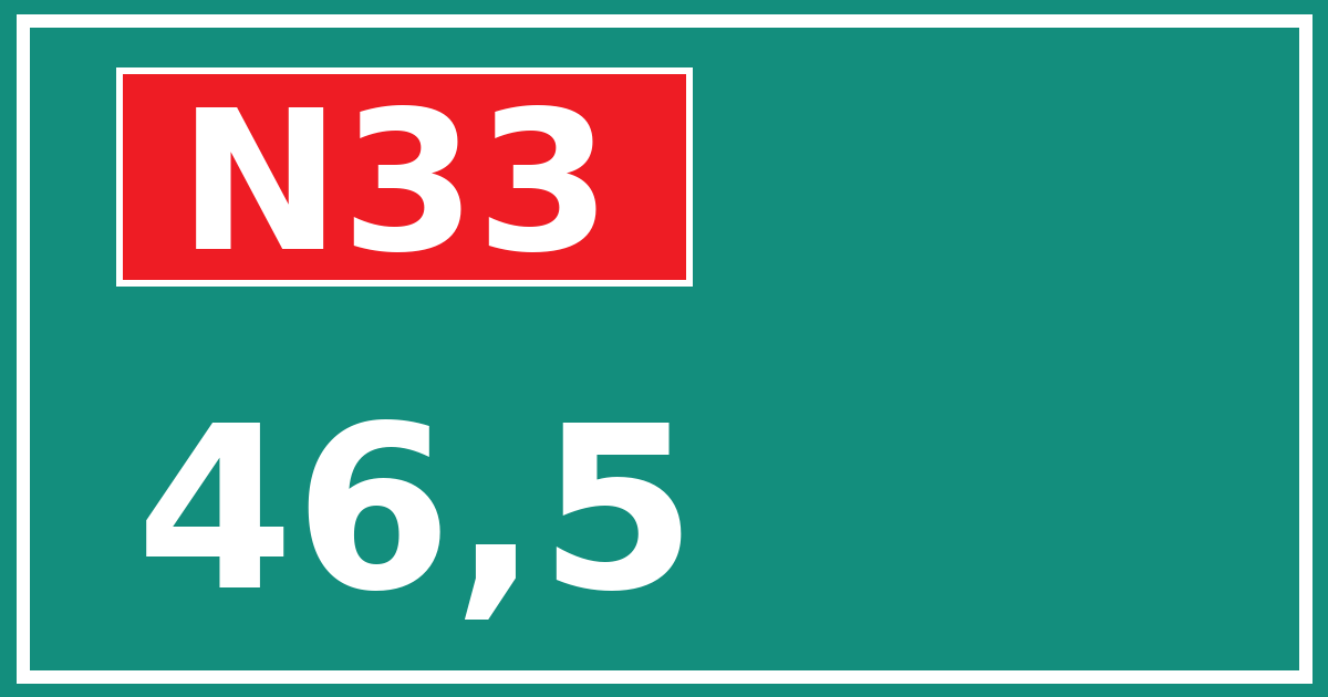 Hectometerbord N33 46,5